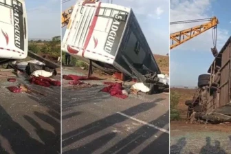 राजस्थान में दर्दनाक सड़क हादसा: कोटा से कानपुर जा रही स्लीपर बस पलटी, मासूम बच्ची समेत 2 की मौत, 12 घायल