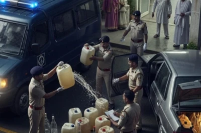 अस्पताल की पार्किंग में खड़ी कार से पुलिस ने पकड़ी लाखों की देसी शराब, मचा हड़कंप