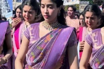 ग्लैमर छोड़ पारंपरिक रूप में नज़र आईं जाह्नवी कपूर, तिरुपति में लैवेंडर साड़ी और वड्डनम बना आकर्षण, एथनिक लुक ने मोहा फैन्स का मन