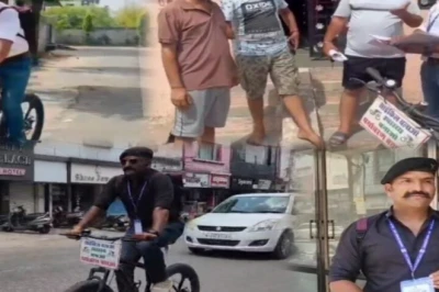 गाड़ी छोड़कर साइकिल पर निकले शिक्षक मुकेश, घर-घर बांट रहे फिटनेस और पर्यावरण बचाने का अनूठा संदेश