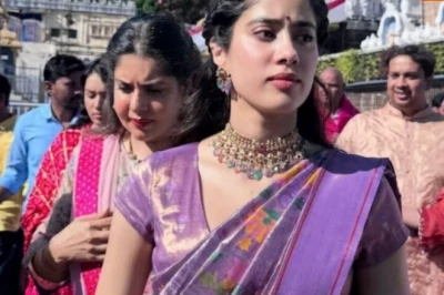 तिरुमला मंदिर में जाह्नवी कपूर का देसी अंदाज, कोटा की सोने-चांदी जरी वाली साड़ी ने बटोरी सुर्खियां