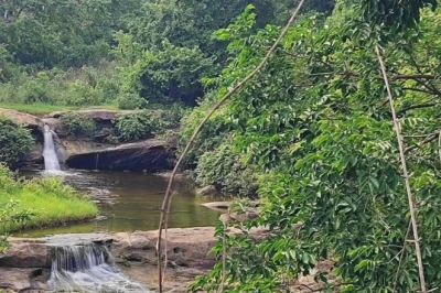 धनबाद-बोकारो सीमा पर बसा सत्खटिया झरना, मानसून में एक साथ दिखते हैं दो जलप्रपात