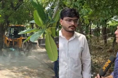 गाजियाबाद के लोनी में ग्रीन बेल्ट पर बनी अवैध मजार पर गरजा बुलडोजर, भारी पुलिस बल रहा मौजूद