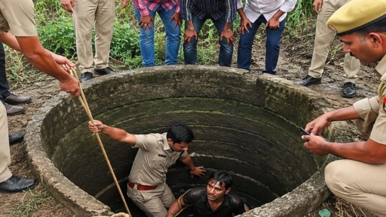 लूट के बाद भागते वक्त कुएं में जा गिरा बदमाश, मोबाइल की लोकेशन से खुली पोल; बचाव के दौरान पुलिसकर्मी भी चोटिल
