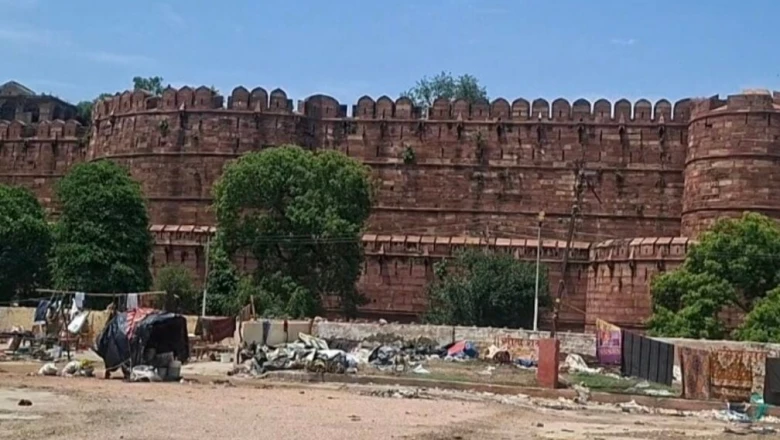 आगरा किले की दीवारों पर उग आए जंगली पौधे, संरचना को मंडरा रहा बड़ा खतरा