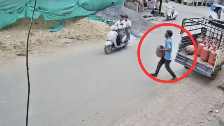 Dewas में लोडिंग गाड़ी से गैस सिलेंडर चोरी, CCTV फुटेज ने खोला राज
