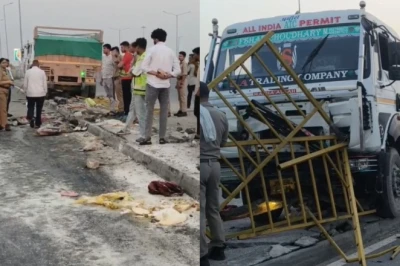 हापुड़ सड़क हादसा: हाईवे पर बस का इंतजार कर रहे यात्रियों को तेज रफ्तार ट्रक ने रौंदा, 2 की मौत