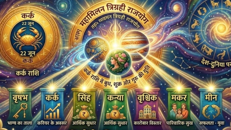 कर्क राशि में बना त्रिग्रही राजयोग, बुध, शुक्र और गुरु की युति से इन 7 राशियों की बदलेगी किस्मत