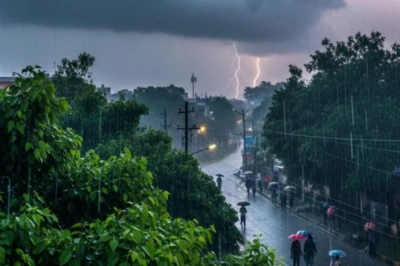 झारखंड में मौसम का मिजाज: 16 जिलों में तेज आंधी और बारिश का अलर्ट, 50 किलोमीटर की रफ्तार से चलेंगी हवाएं