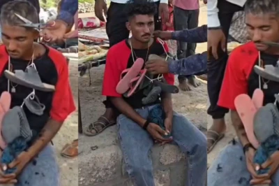 बाड़मेर में शर्मनाक घटना: युवक को ग्रामीणों ने बनाया बंधक, मूंछ और बाल काट कर चप्पलों की माला पहनाई