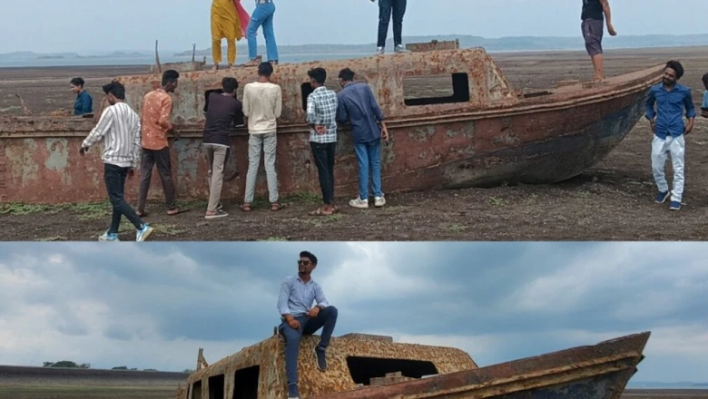 जबलपुर के बरगी बांध में मिली दशकों पुरानी रहस्यमयी नाव, पानी का स्तर गिरने से सामने आया इतिहास