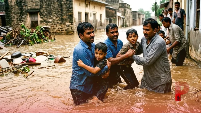 गुजरात: जामजोधपुर में सैलाब का कहर, पानी में बहे दो बच्चों को स्थानीय लोगों ने बचाई जान