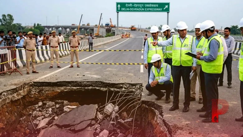 दिल्ली-देहरादून एक्सप्रेसवे धंसने का मामला, NHAI ने दो अधिकारियों को किया सस्पेंड