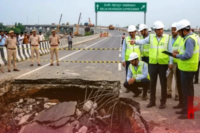 दिल्ली-देहरादून एक्सप्रेसवे धंसने का मामला, NHAI ने दो अधिकारियों को किया सस्पेंड