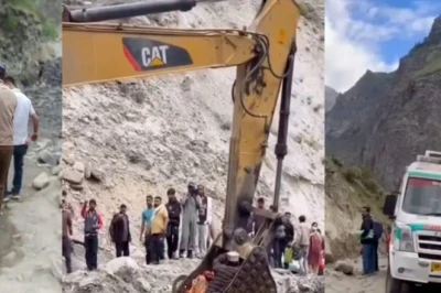 हिमाचल के लाहौल-स्पीति में उफनते नाले ने बढ़ाई आफत, जेसीबी की बकेट में बैठाकर पार करानी पड़ी महिला मरीज, बारात भी पैदल निकलने को मजबूर