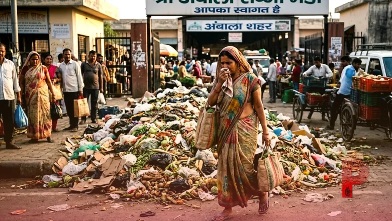 अंबाला सब्जी मंडी के बाहर कचरे का अंबार, व्यापारियों और ग्राहकों की बढ़ी मुसीबत