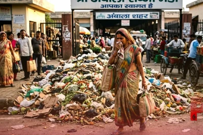 अंबाला सब्जी मंडी के बाहर कचरे का अंबार, व्यापारियों और ग्राहकों की बढ़ी मुसीबत