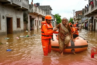 जूनागढ़ में मेघल नदी का विकराल रूप, गडू गांव में बाढ़ जैसे हालात, प्रशासन ने जारी किया अलर्ट