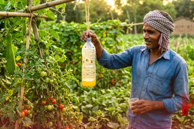 छपरा: रसायनों से मुक्ति दिलाने के लिए किसान ने अपनाया खास 'फ्रूट फ्लाई ट्रैप', बिना जहर उगा रहे सब्जी और फल