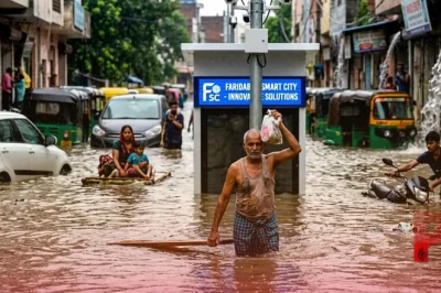 फरीदाबाद की भीमसेन कॉलोनी का बुरा हाल: मॉनसून की पहली बारिश में तैरने को मजबूर लोग, स्मार्ट सिटी के दावों की खुली पोल