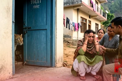 सोलन में सुबह-सुबह शौचालय का दरवाजा खोलते ही महिला के उड़े होश, अंदर घात लगाए बैठा था खूंखार तेंदुआ, फिर जो हुआ...