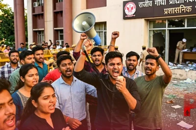 आरजीपीवी में परीक्षा से ठीक पहले खिड़की तोड़कर गायब किए गए प्रश्नपत्रों के 9 बंडल, परीक्षा रद्द होने से भड़के छात्र