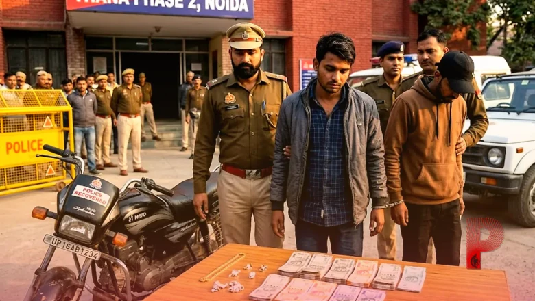 नोएडा में बंद घरों को निशाना बनाने वाले दो शातिर चोर गिरफ्तार, चोरी की बाइक और नकदी बरामद