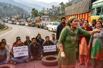 मंडी में जमीन विवाद ने पकड़ा तूल: महिला से मारपीट के बाद गुस्साए लोगों ने हाईवे किया जाम