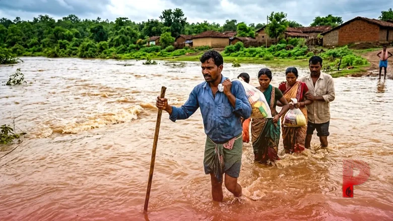गढ़चिरौली में भारी बारिश का कहर: गुंडेनूर नाले में उफान से 7 गांवों का टूटा संपर्क, जान जोखिम में डाल रहे ग्रामीण