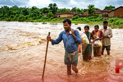 गढ़चिरौली में भारी बारिश का कहर: गुंडेनूर नाले में उफान से 7 गांवों का टूटा संपर्क, जान जोखिम में डाल रहे ग्रामीण