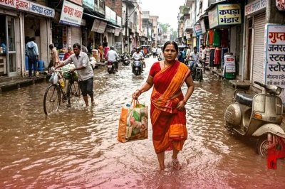 मध्य प्रदेश के श्योपुर में आफत की बारिश: महज आधे घंटे की बरसात में जलमग्न हुए बाजार, घरों और दुकानों में घुसा पानी