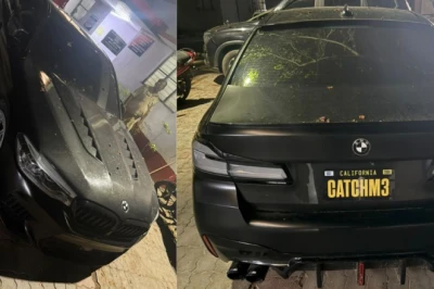 लखनऊ में पुलिस की बड़ी कार्रवाई: चेकिंग के दौरान लग्जरी बीएमडब्ल्यू कार से बरामद हुए 26 लाख रुपये