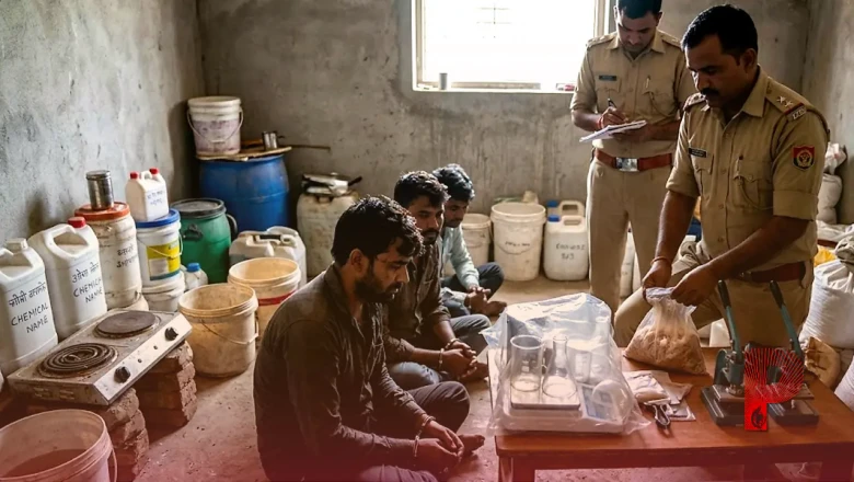 मऊगंज में पुलिस का बड़ा एक्शन: किराए के मकान में चल रही थी एमडी ड्रग्स की फैक्ट्री, चार गिरफ्तार