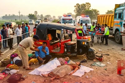 समस्तीपुर में भीषण सड़क हादसा: गंगा स्नान कर लौट रहे श्रद्धालुओं के टेम्पो को ट्रक ने मारी टक्कर, सास-बहू की मौत, 12 लोग गंभीर रूप से घायल