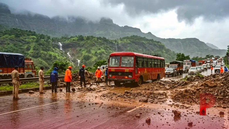 मुंबई और पुणे में भारी बारिश और भूस्खलन का तांडव, परीक्षाएं रद्द और यातायात पर रोक