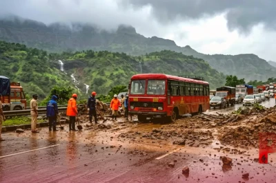 मुंबई और पुणे में भारी बारिश और भूस्खलन का तांडव, परीक्षाएं रद्द और यातायात पर रोक