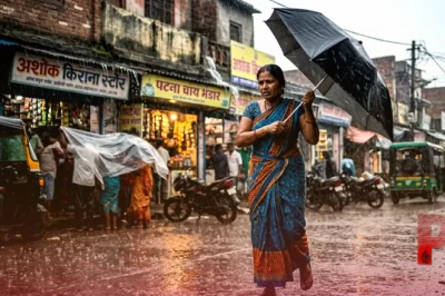 बिहार के 24 जिलों में मौसम का मिजाज बदला, भारी बारिश और 60 किमी प्रति घंटे की रफ्तार से चलेगी हवा