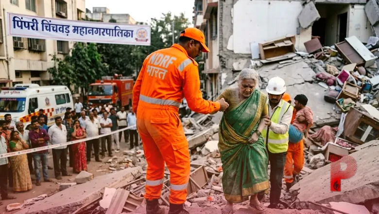 पुणे के पिंपरी-चिंचवड़ में भरभराकर गिरी तीन मंजिला इमारत, मलबे में दबे सभी लोगों को सुरक्षित बचाया गया
