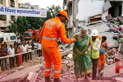 पुणे के पिंपरी-चिंचवड़ में भरभराकर गिरी तीन मंजिला इमारत, मलबे में दबे सभी लोगों को सुरक्षित बचाया गया