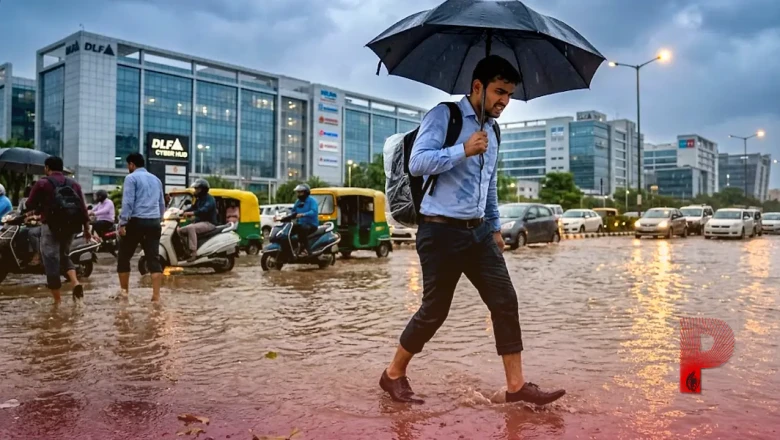 गुरुग्राम में भारी बारिश का अलर्ट: कॉर्पोरेट दफ्तरों से वर्क फ्रॉम होम की अपील, सड़कों पर जलभराव की आशंका