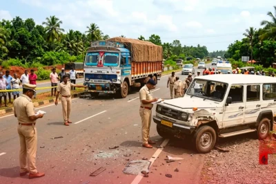 उत्तर कन्नड जिले में सड़क हादसे का कहर, ट्रक और क्रूजर की टक्कर में 6 की मौत