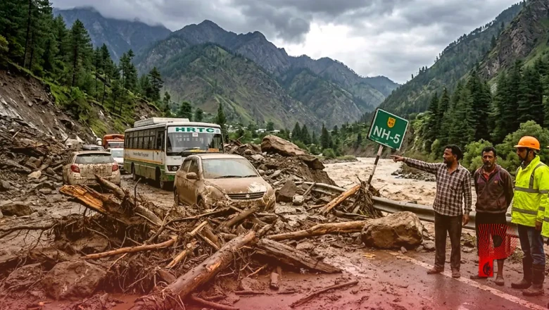 हिमाचल में आसमानी आफत: किन्नौर की लिप्पा खड्ड में भीषण बाढ़, मलबे से NH-5 बंद और चंबा-मनाली में बिगड़े हालात
