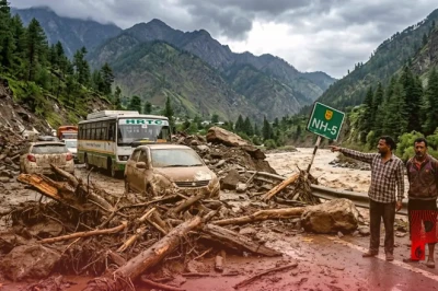 हिमाचल में आसमानी आफत: किन्नौर की लिप्पा खड्ड में भीषण बाढ़, मलबे से NH-5 बंद और चंबा-मनाली में बिगड़े हालात