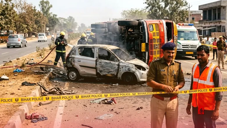 गया में रोंगटे खड़े कर देने वाला सड़क हादसा: ट्रक से टकराई कार, जिंदा जलने से 2 की दर्दनाक मौत