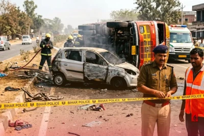 गया में रोंगटे खड़े कर देने वाला सड़क हादसा: ट्रक से टकराई कार, जिंदा जलने से 2 की दर्दनाक मौत