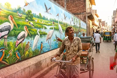 भरतपुर की सड़कों पर अब चहचहाएंगे दुर्लभ पक्षी, दीवारों पर उकेरी गई केवलादेव पार्क की खूबसूरती