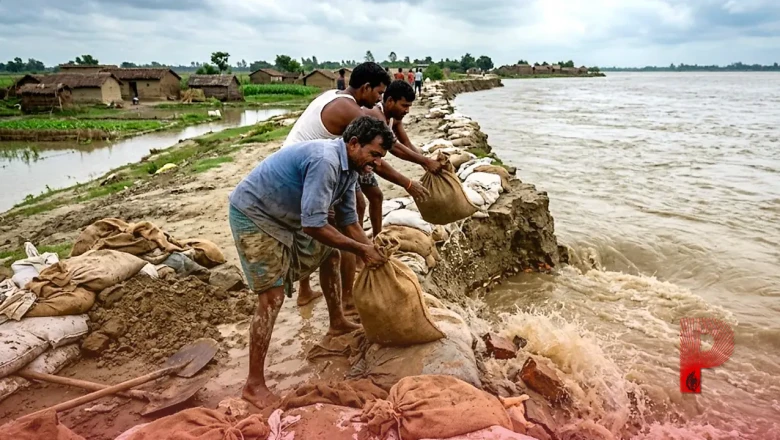 बिहार: गंडक नदी की मार से संकट में गाइड बांध, टूटा तो कई इलाकों में आ जाएगी जल प्रलय
