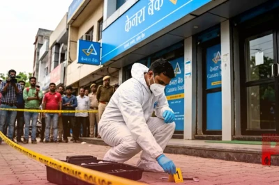 मथुरा के केनरा बैंक में सुरक्षा में तैनात सिपाही की संदिग्ध परिस्थितियों में गोली लगने से मौत, आत्महत्या की आशंका