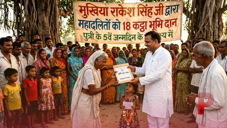 भोजपुर: मुखिया राकेश सिंह ने बेटी के पांचवें जन्मदिन पर गरीबों को दान की करोड़ों की जमीन