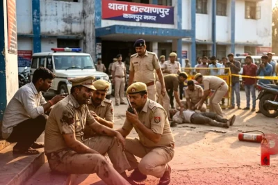 कानपुर: पत्नी से विवाद के बाद थाने पहुंचा शख्स, खुद को लगाई आग; तीन पुलिसकर्मी झुलसे